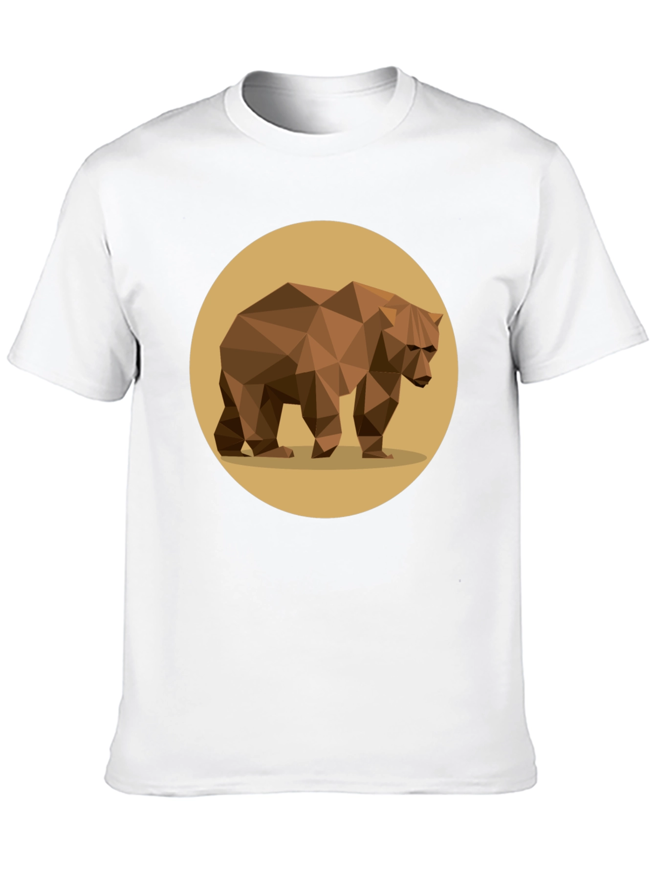 Geometric Bear Graphic Tee - Stylish Mens Black T-Shirt