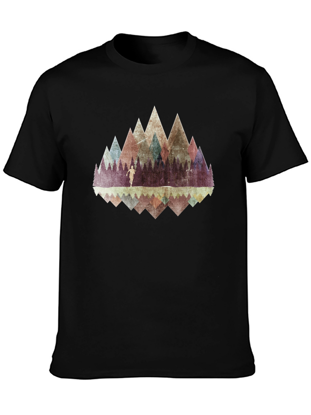 Mountain Reflection Graphic Tee - Black