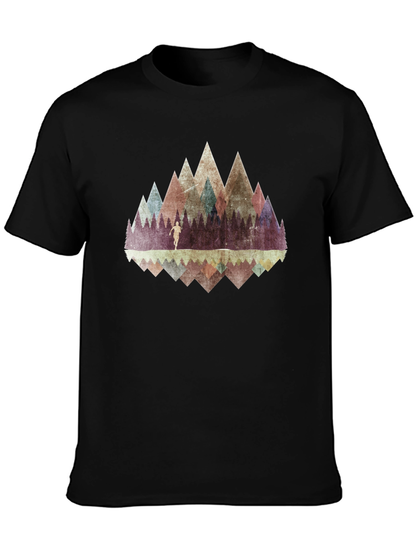 Mountain Reflection Graphic Tee - Black