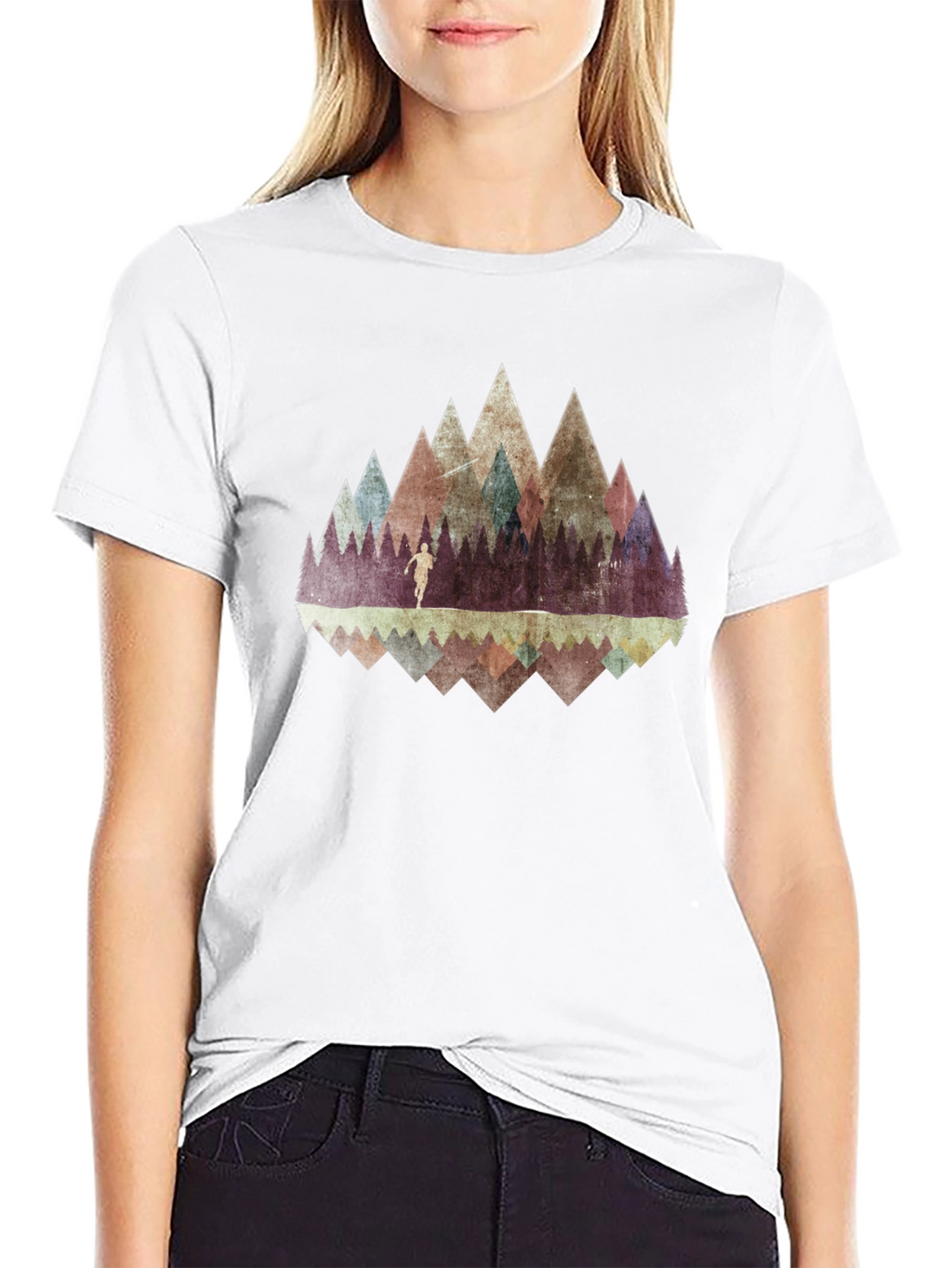 Mountain Reflection Graphic Tee - Black