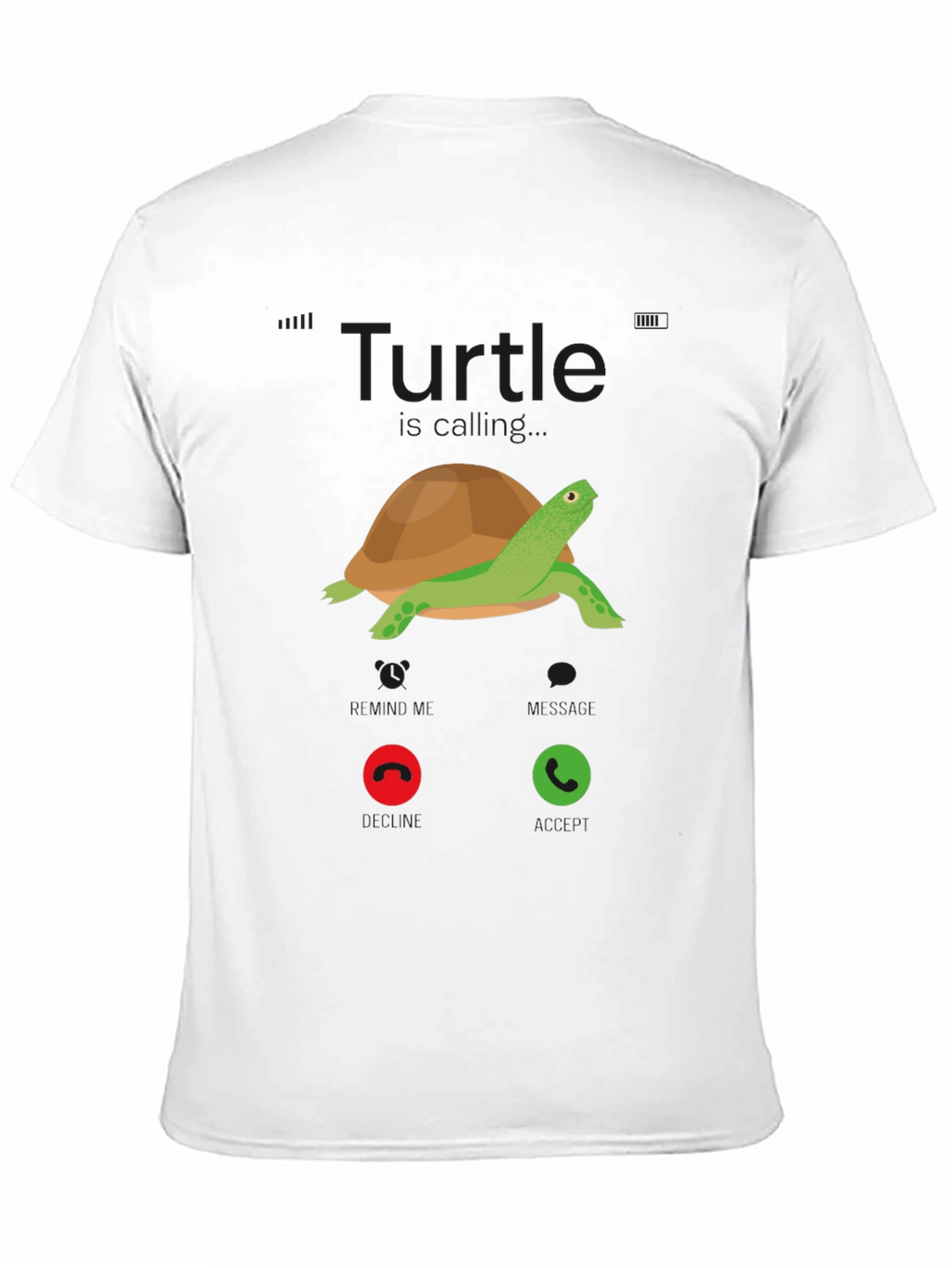 Turtle Incoming Call T-Shirt - Funny Cartoon Tee