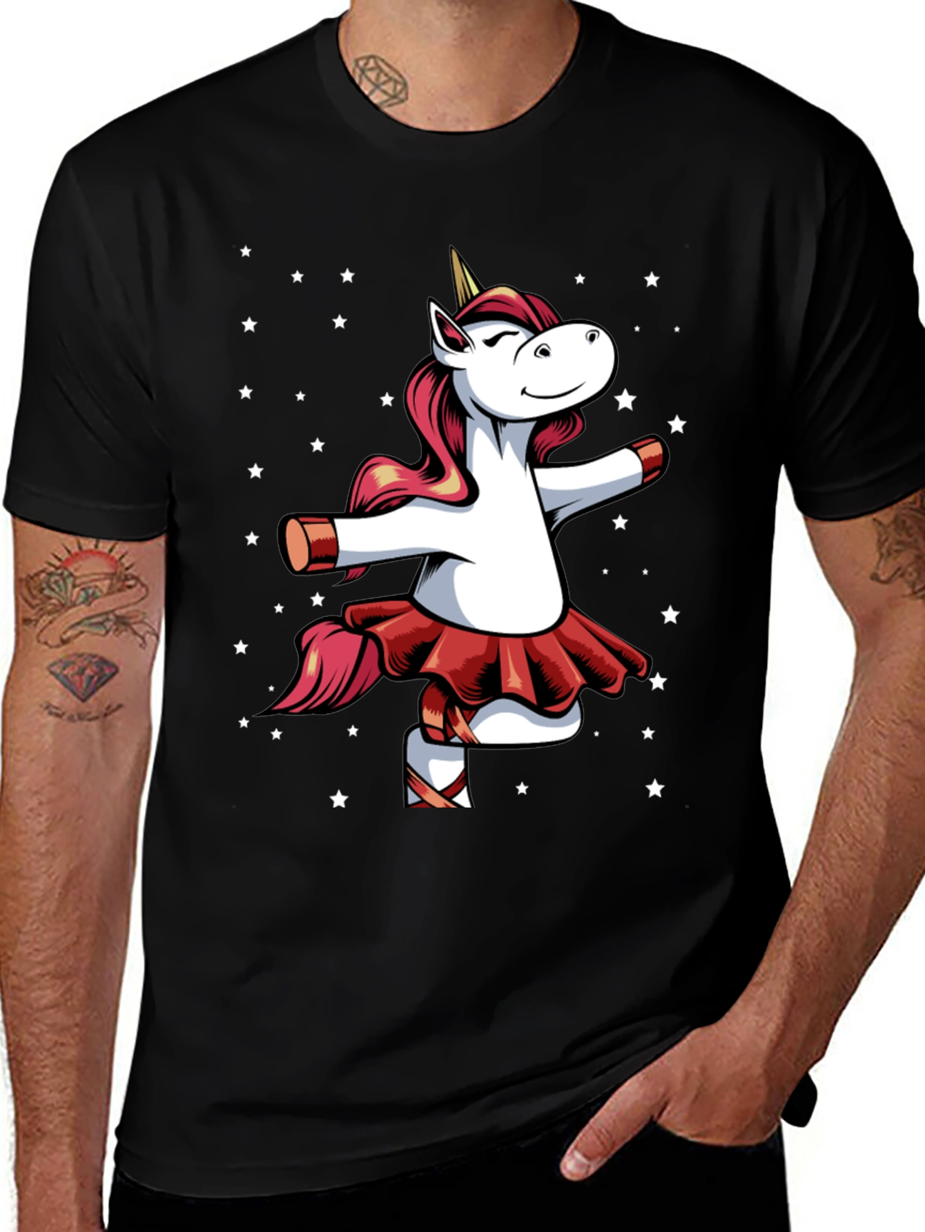 Unicorn Ballerina T-Shirt - Mens Graphic Tee
