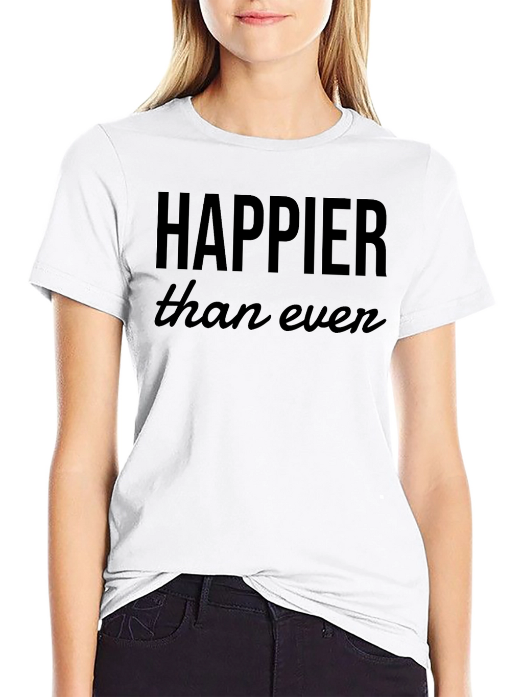 Happier Than Ever Black Graphic Tee Shirt
