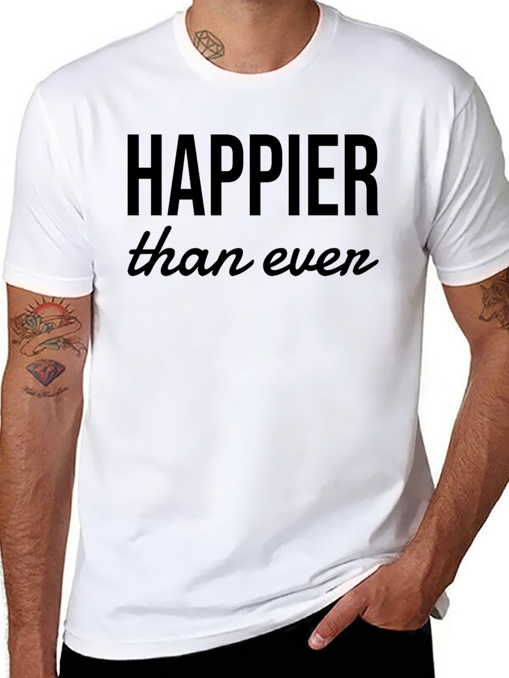 Happier Than Ever Black Graphic Tee Shirt