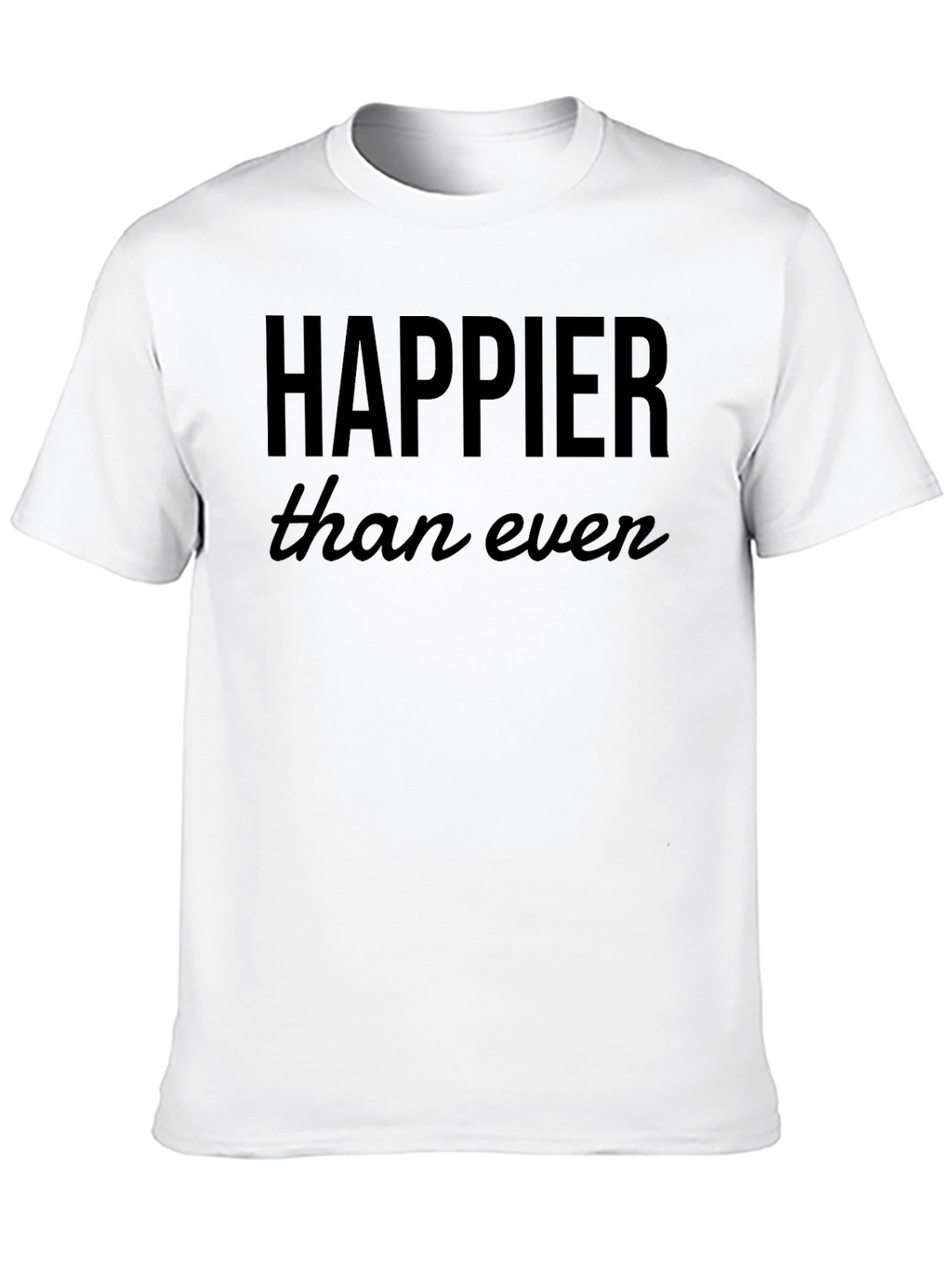 Happier Than Ever Black Graphic Tee Shirt