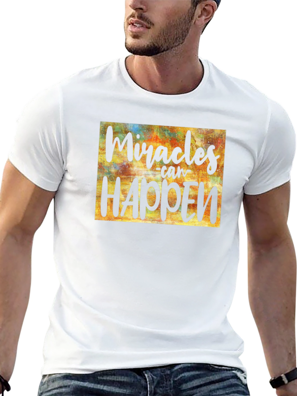 Miracles Can Happen Graphic Tee - Inspirational Black T-Shirt