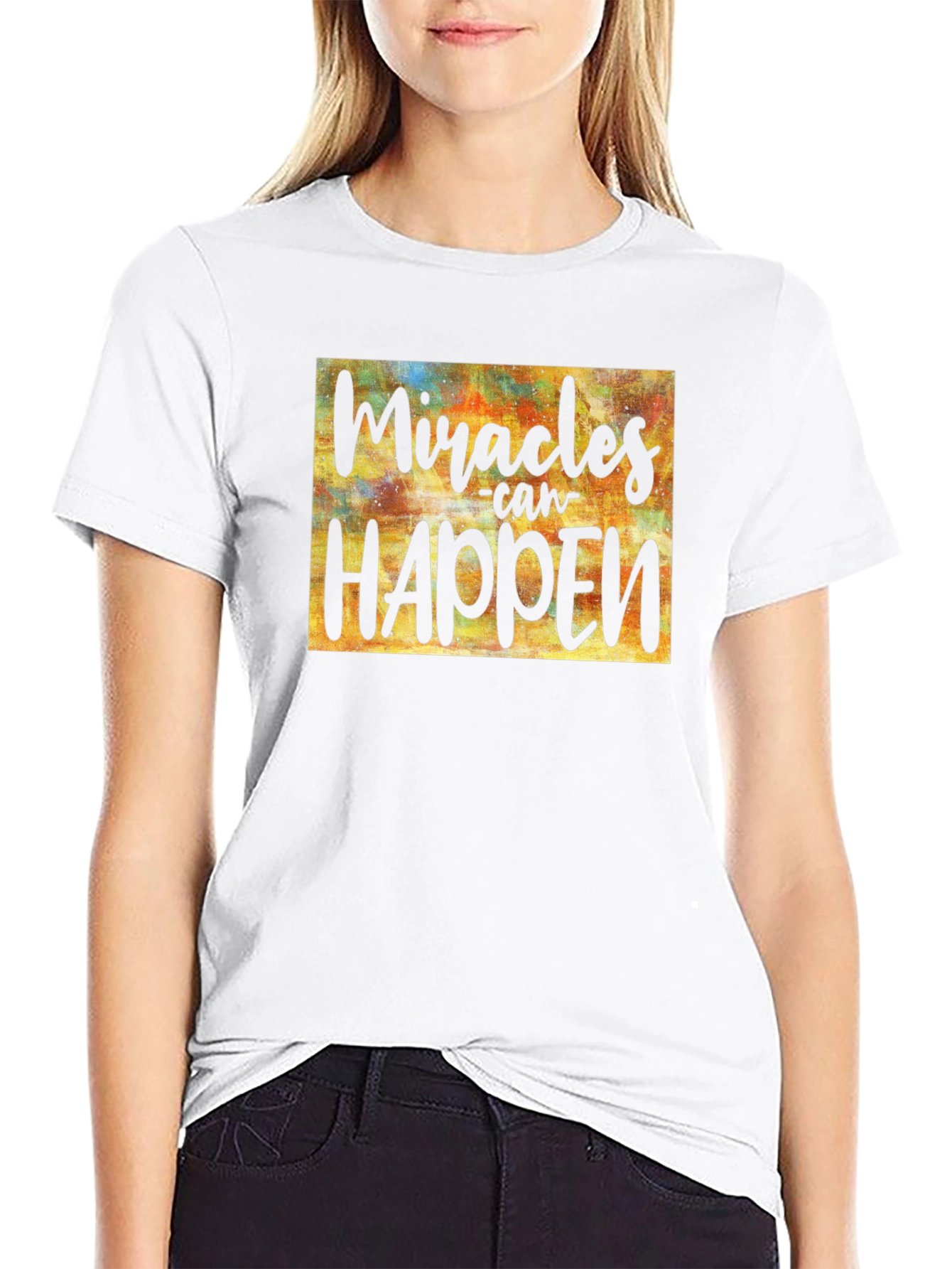 Miracles Can Happen Graphic Tee - Inspirational Black T-Shirt