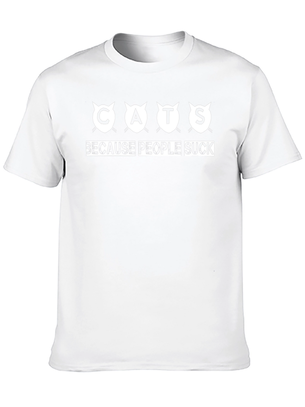 Cats Because People Suck Black Graphic Tee