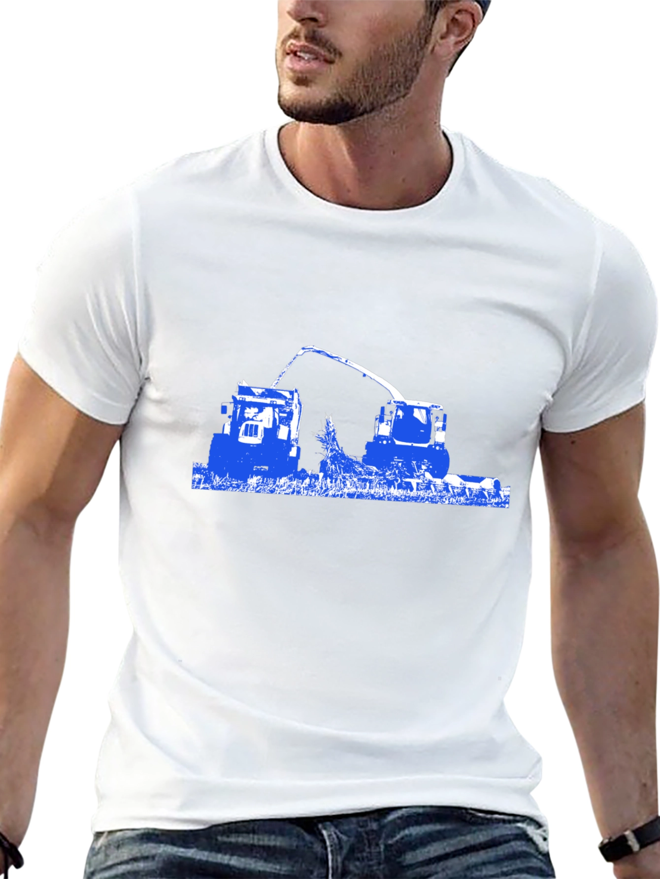 Blue Tractor Graphic Tee - Farming Apparel
