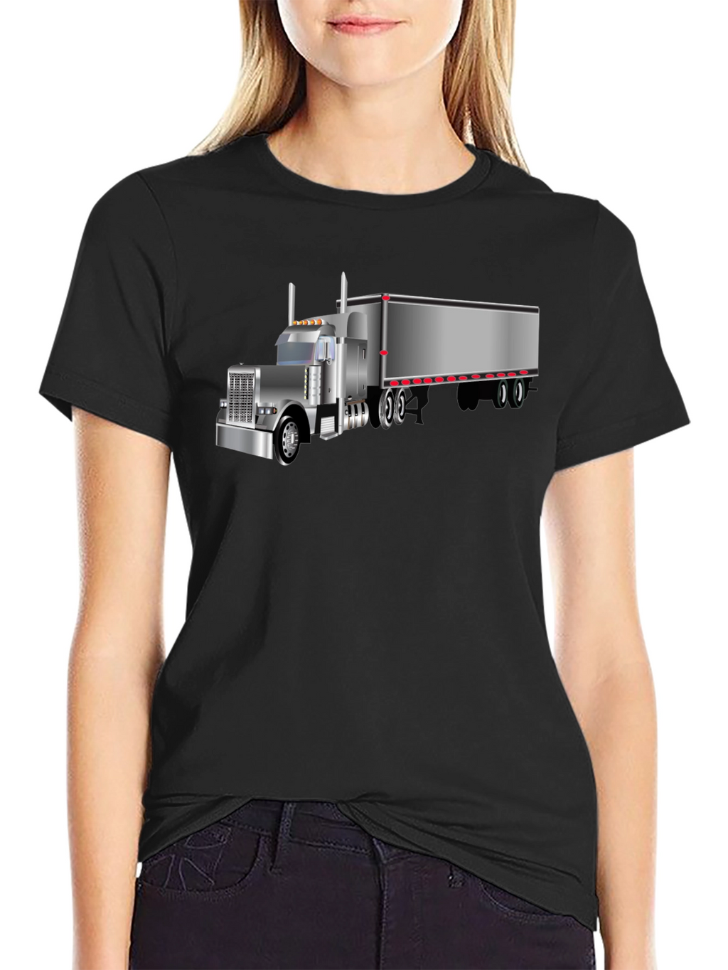 Trucker T-Shirt - Black Graphic Tee