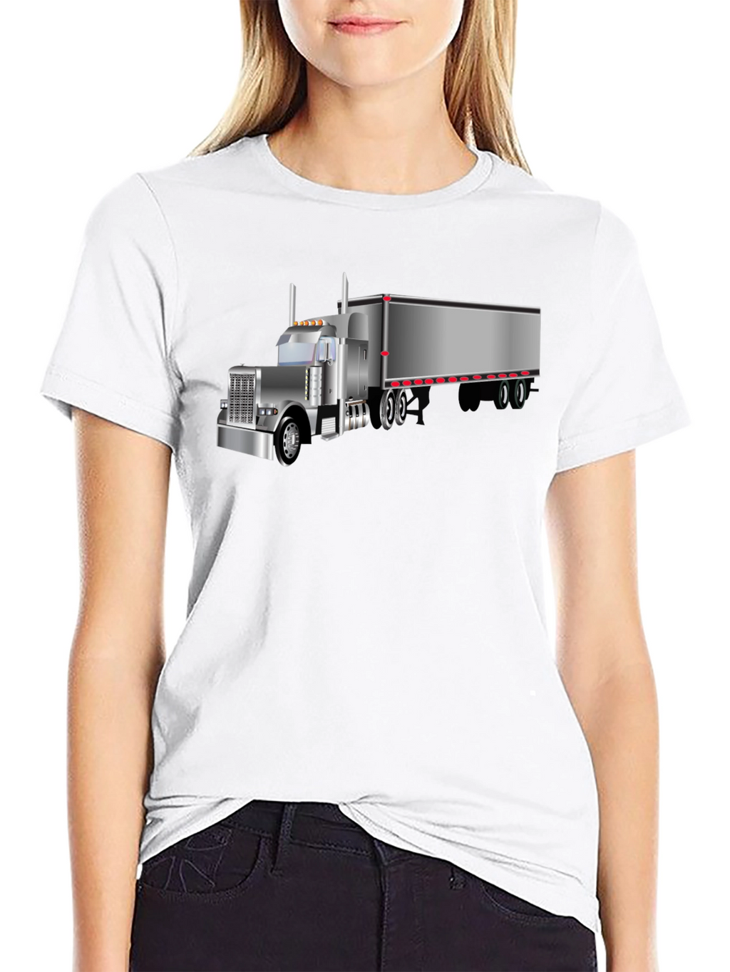 Trucker T-Shirt - Black Graphic Tee