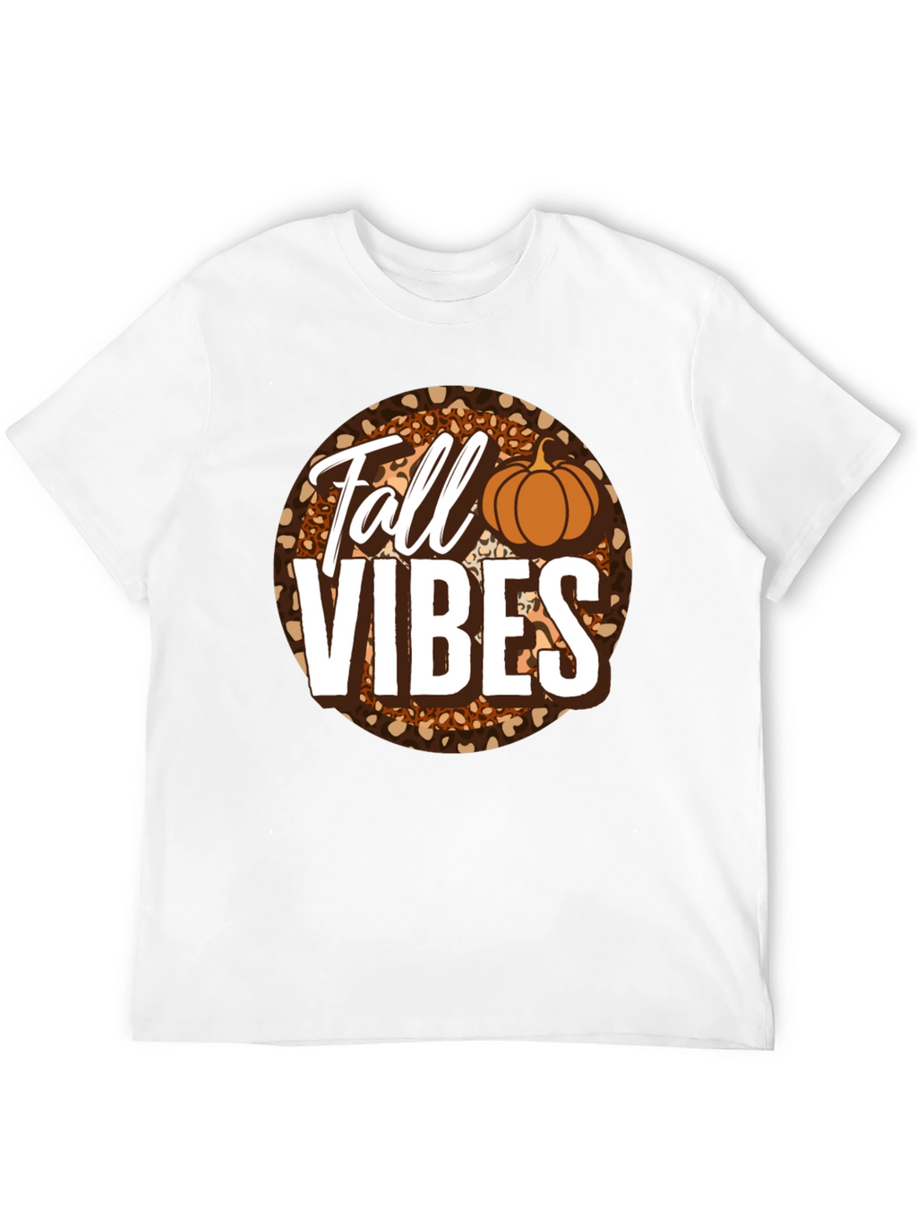Fall Vibes Pumpkin Leopard Print T-Shirt