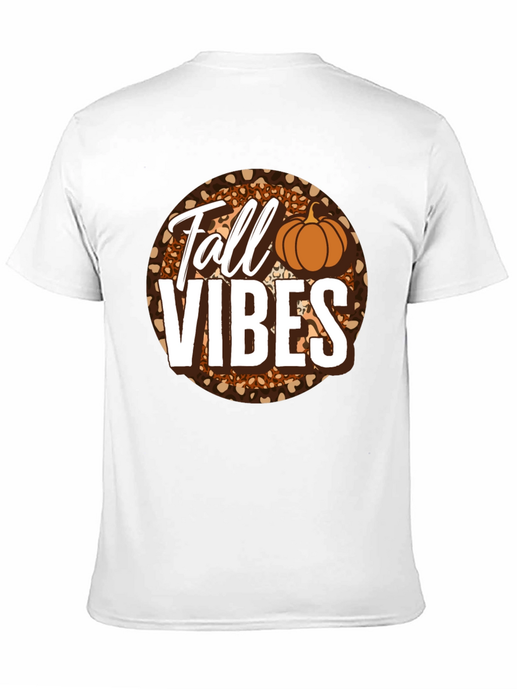 Fall Vibes Pumpkin Leopard Print T-Shirt