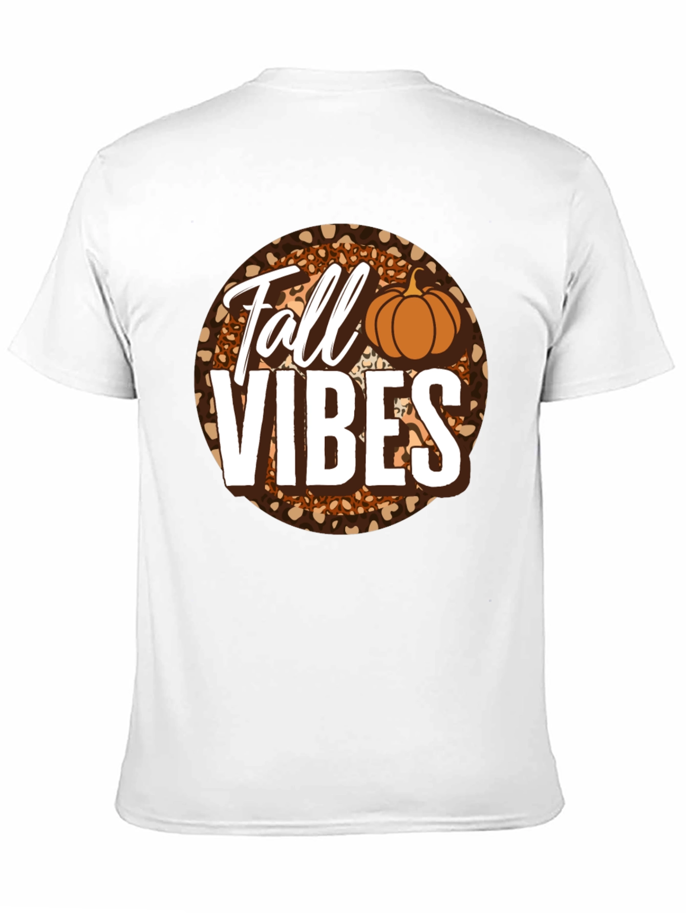 Fall Vibes Pumpkin Leopard Print T-Shirt