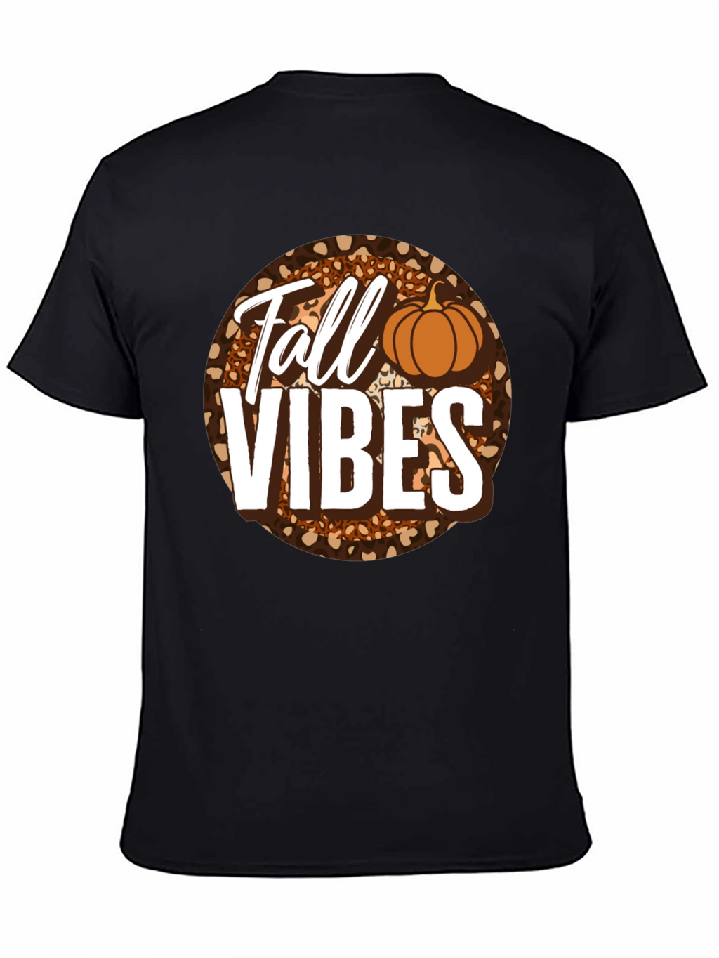 Fall Vibes Pumpkin Leopard Print T-Shirt