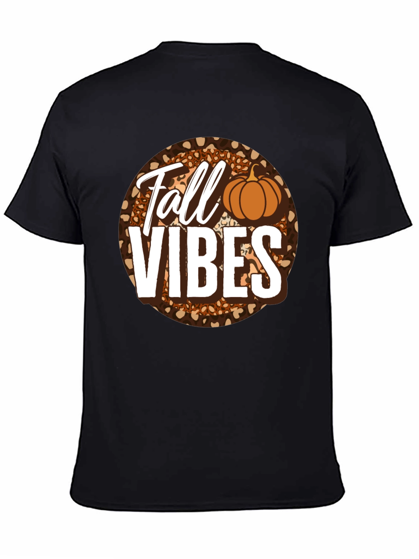Fall Vibes Pumpkin Leopard Print T-Shirt