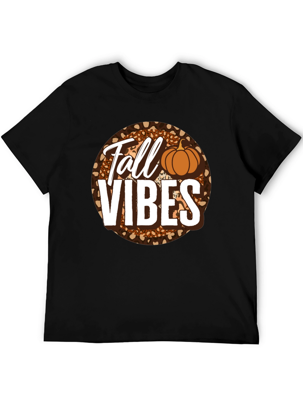 Fall Vibes Pumpkin Leopard Print T-Shirt
