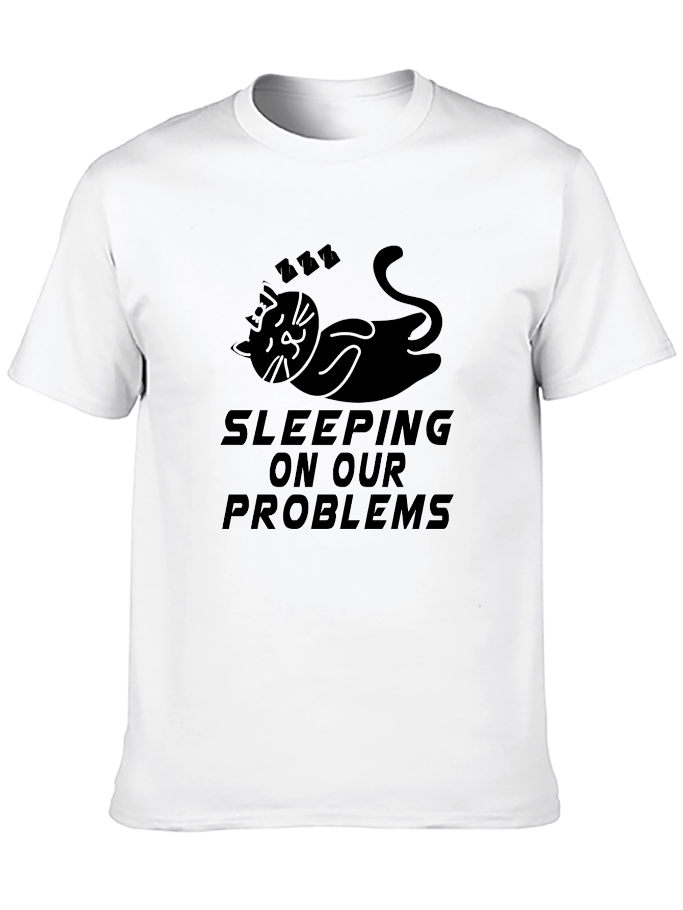 Sleeping on Our Problems Black Graphic Tee