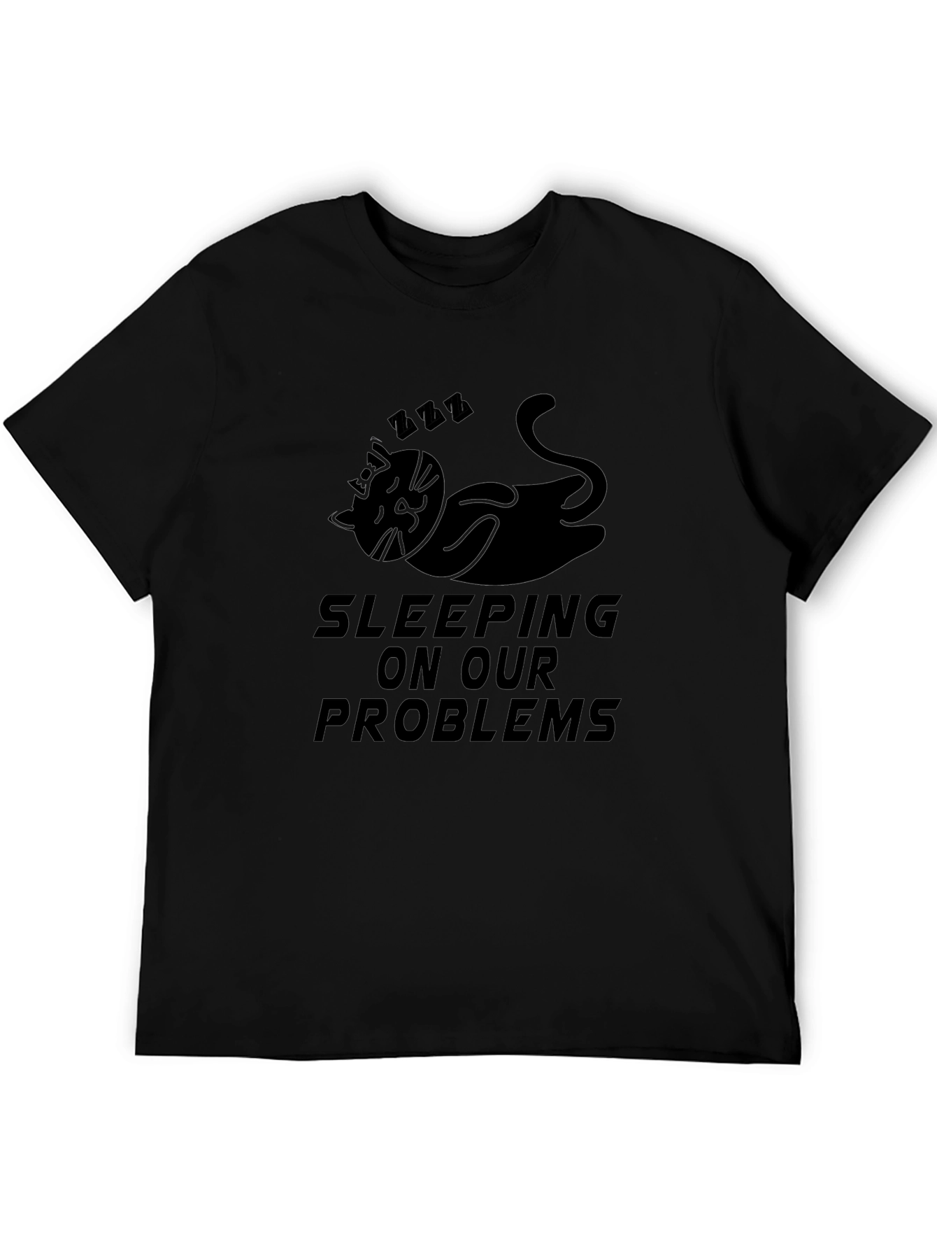 Sleeping on Our Problems Black Graphic Tee