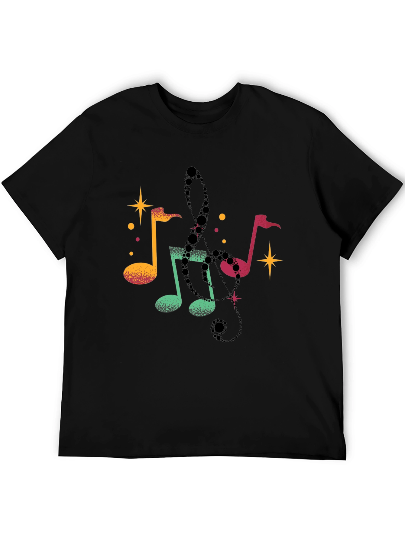 Musical Notes Black T-Shirt