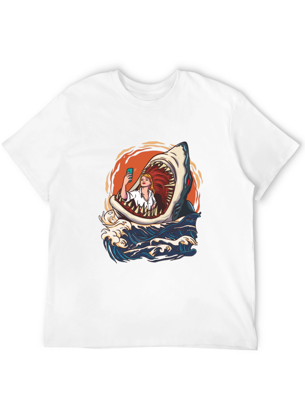 Shark Selfie Graphic Tee - Funny Ocean Print