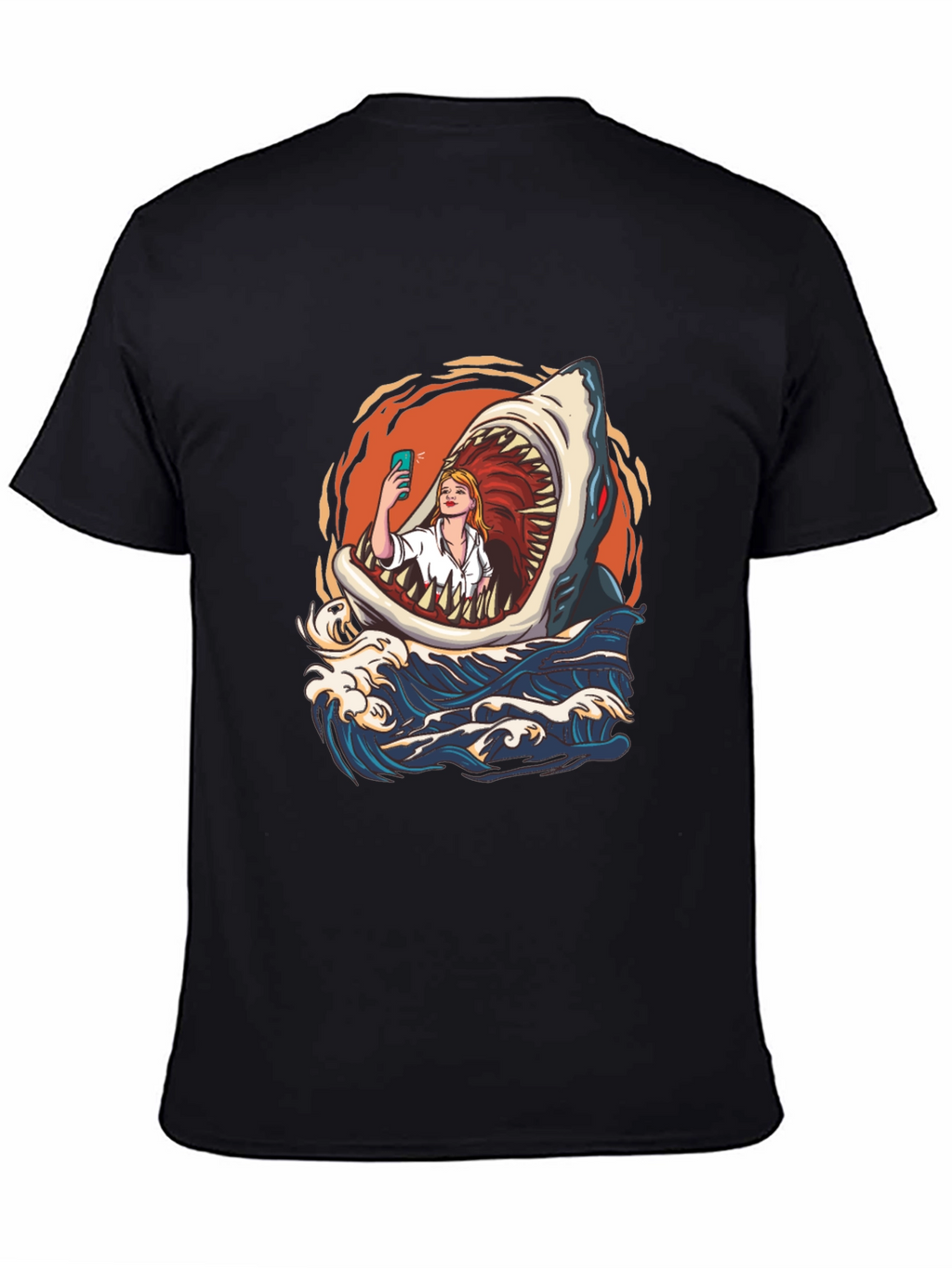 Shark Selfie Graphic Tee - Funny Ocean Print
