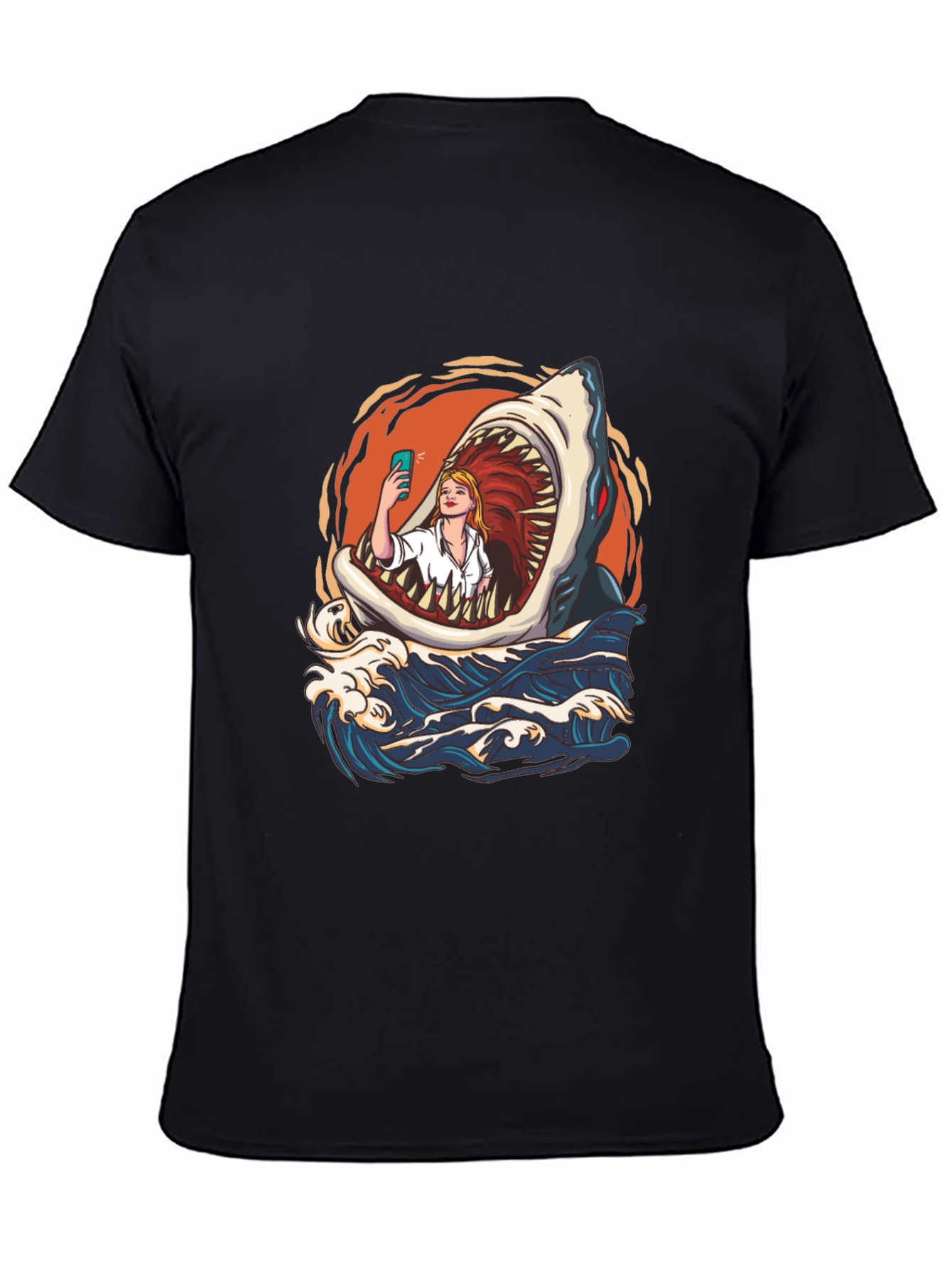 Shark Selfie Graphic Tee - Funny Ocean Print