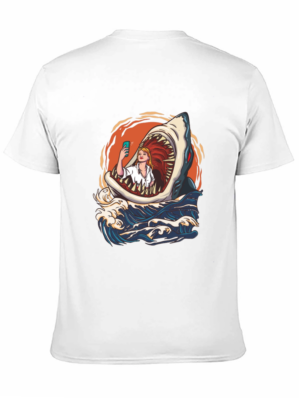 Shark Selfie Graphic Tee - Funny Ocean Print