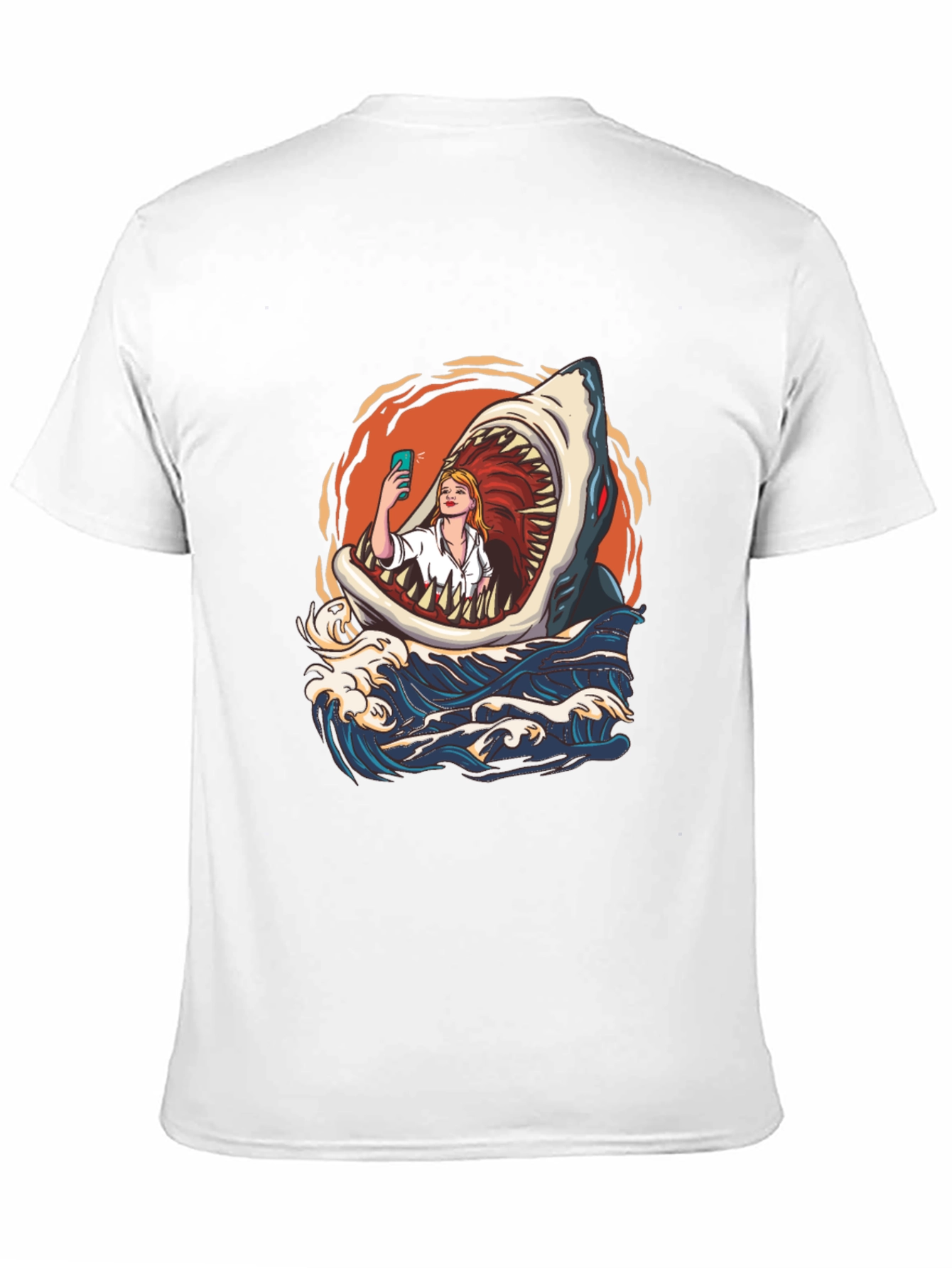 Shark Selfie Graphic Tee - Funny Ocean Print