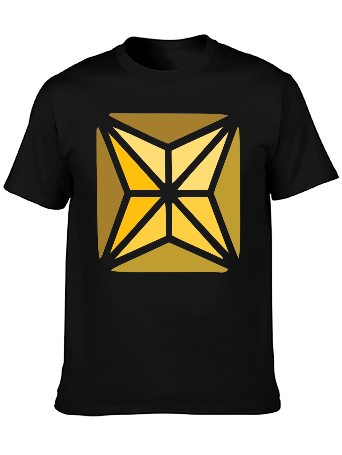 Geometric Starburst Graphic Black T-Shirt