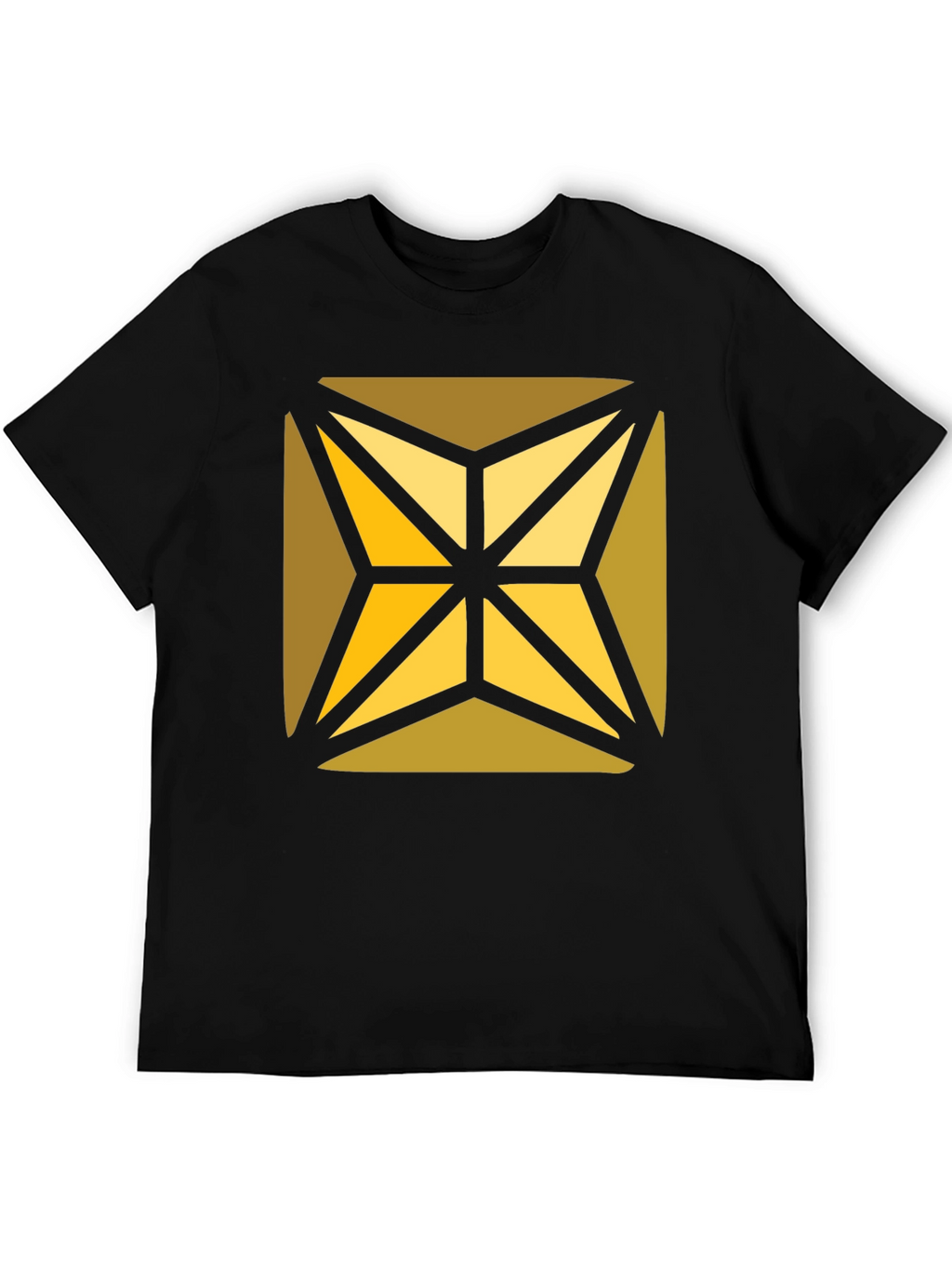 Geometric Starburst Graphic Black T-Shirt
