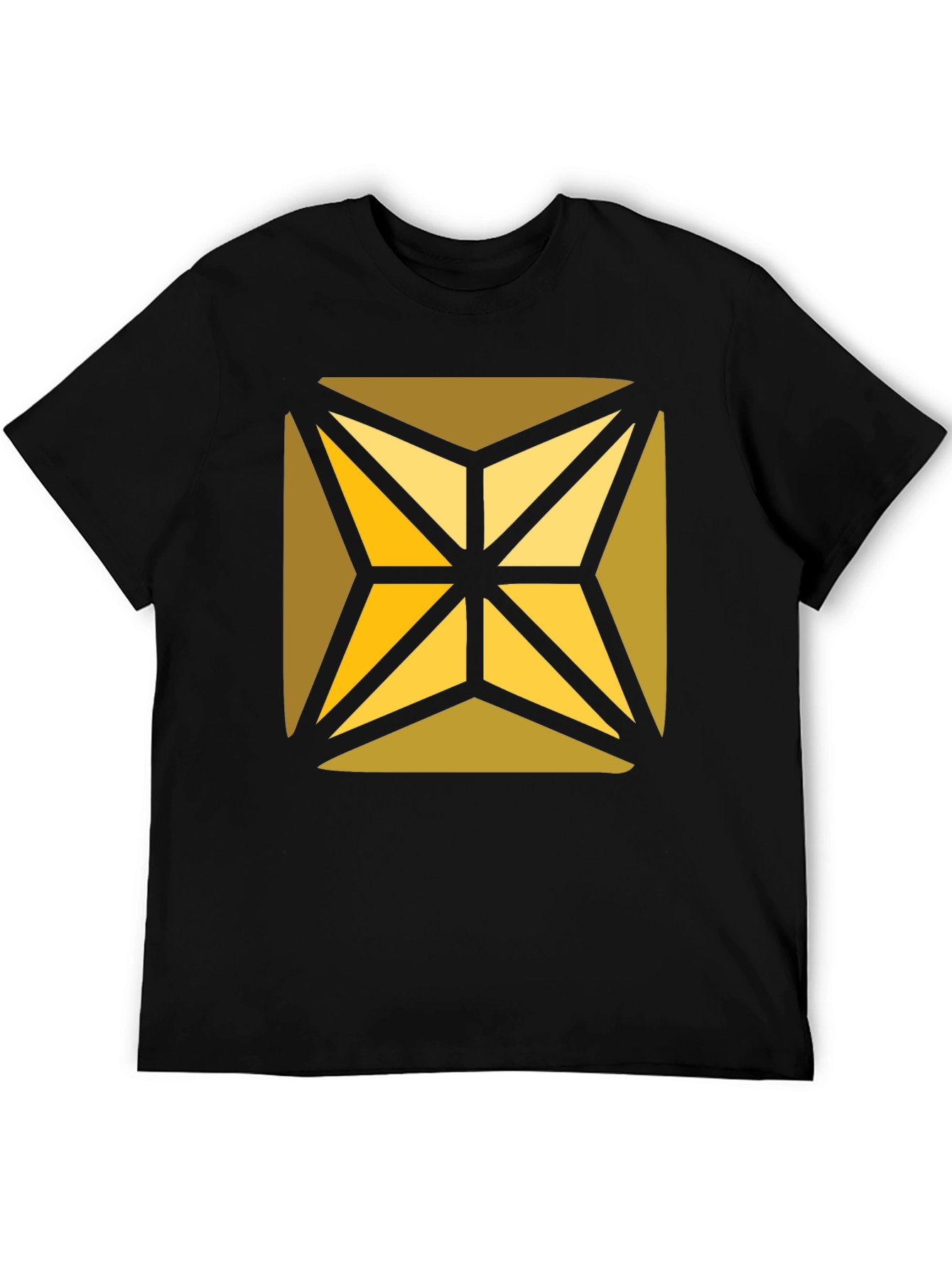 Geometric Starburst Graphic Black T-Shirt