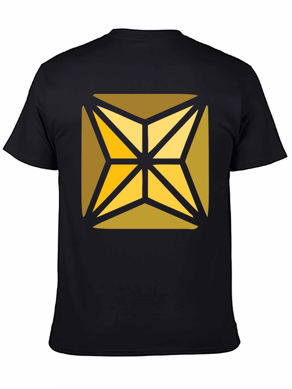 Geometric Starburst Graphic Black T-Shirt
