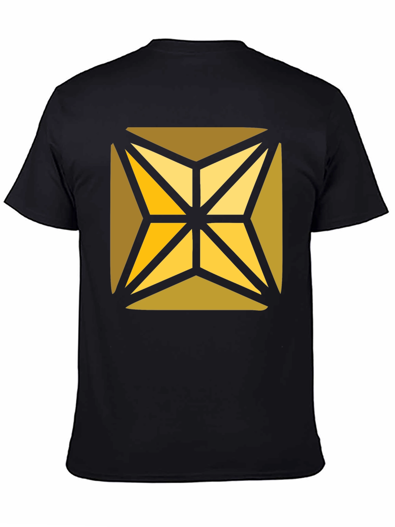 Geometric Starburst Graphic Black T-Shirt