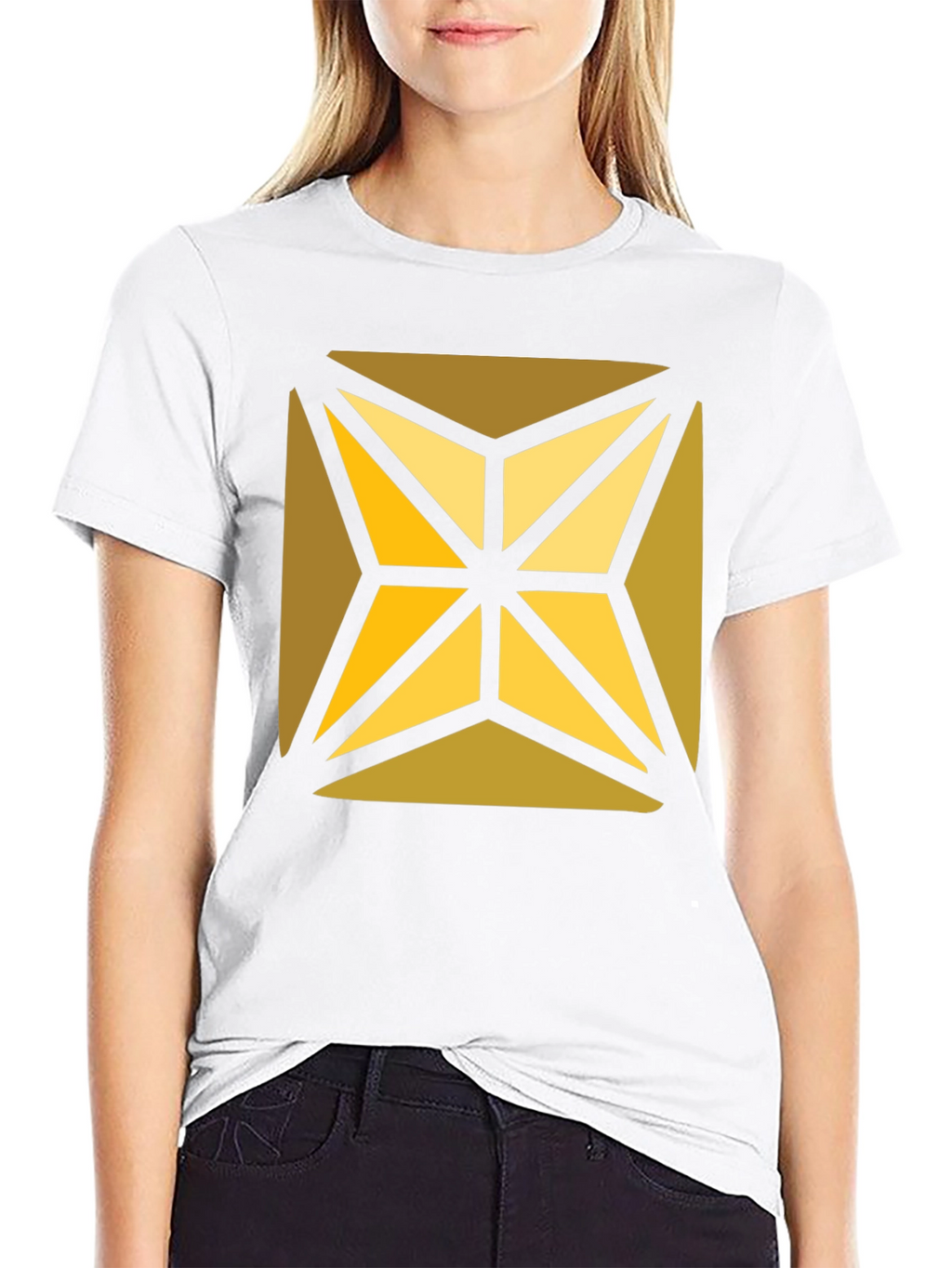 Geometric Starburst Graphic Black T-Shirt