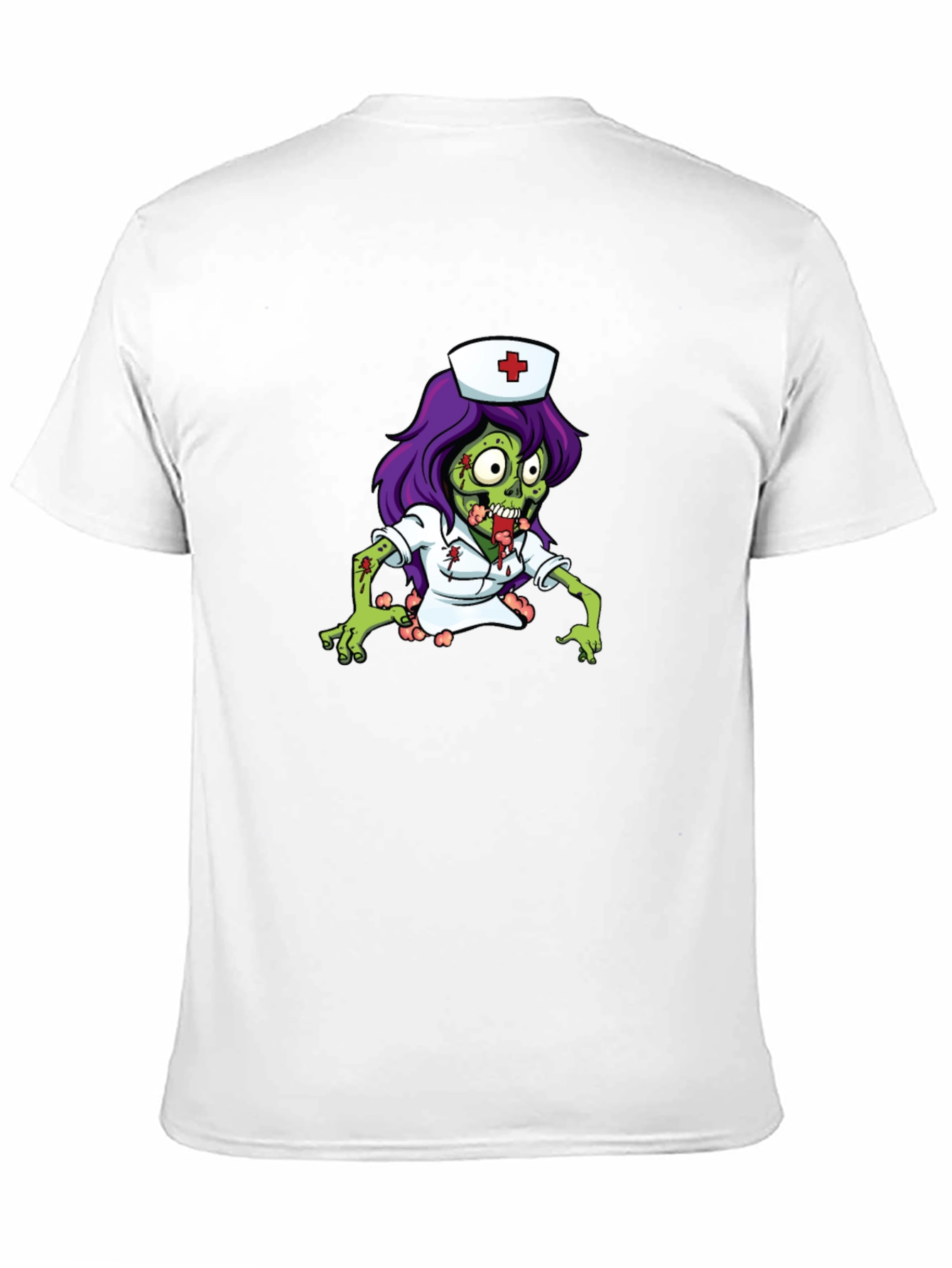 Zombie Nurse Graphic Tee - Black Cotton T-Shirt