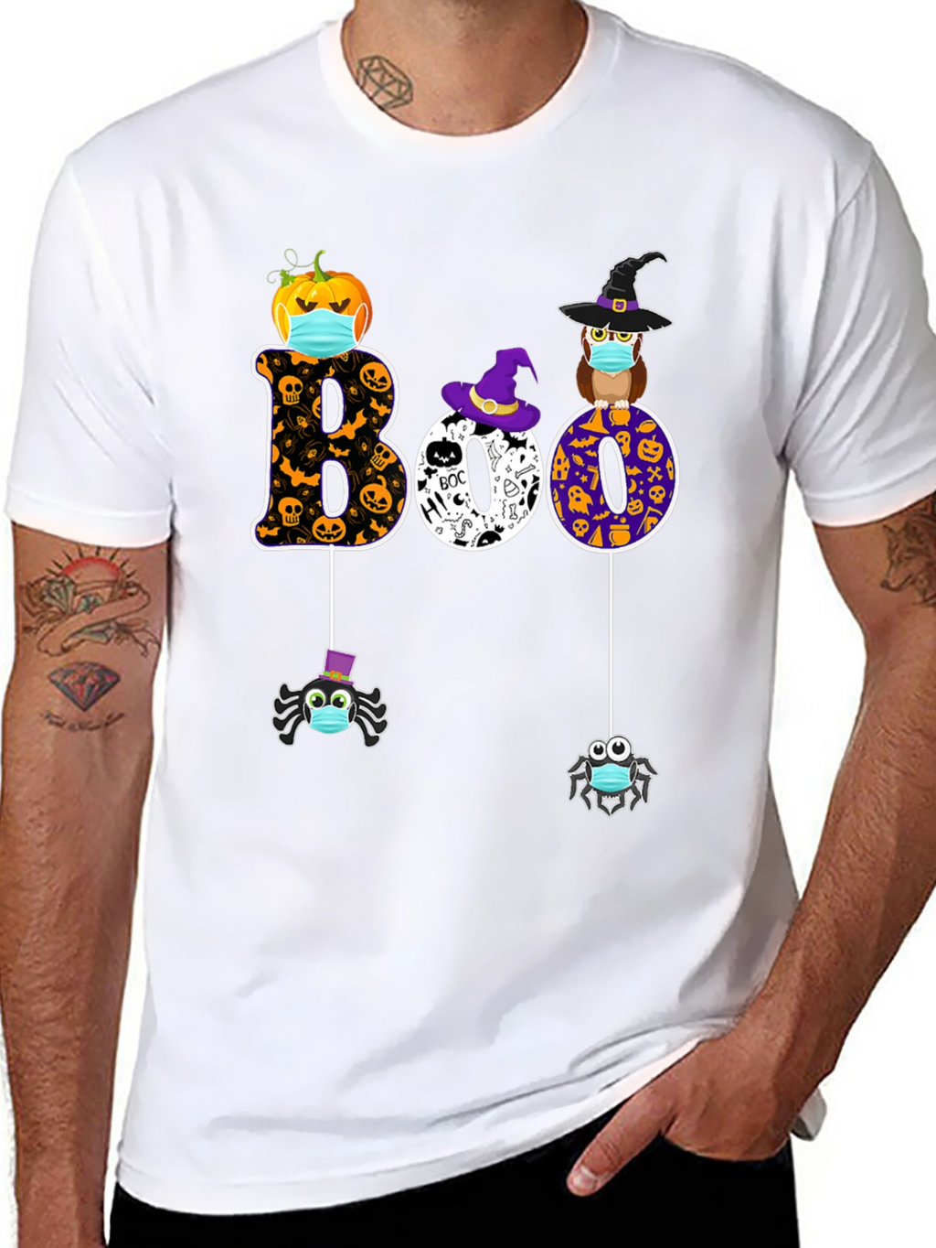 Halloween Boo T-Shirt with Masked Characters