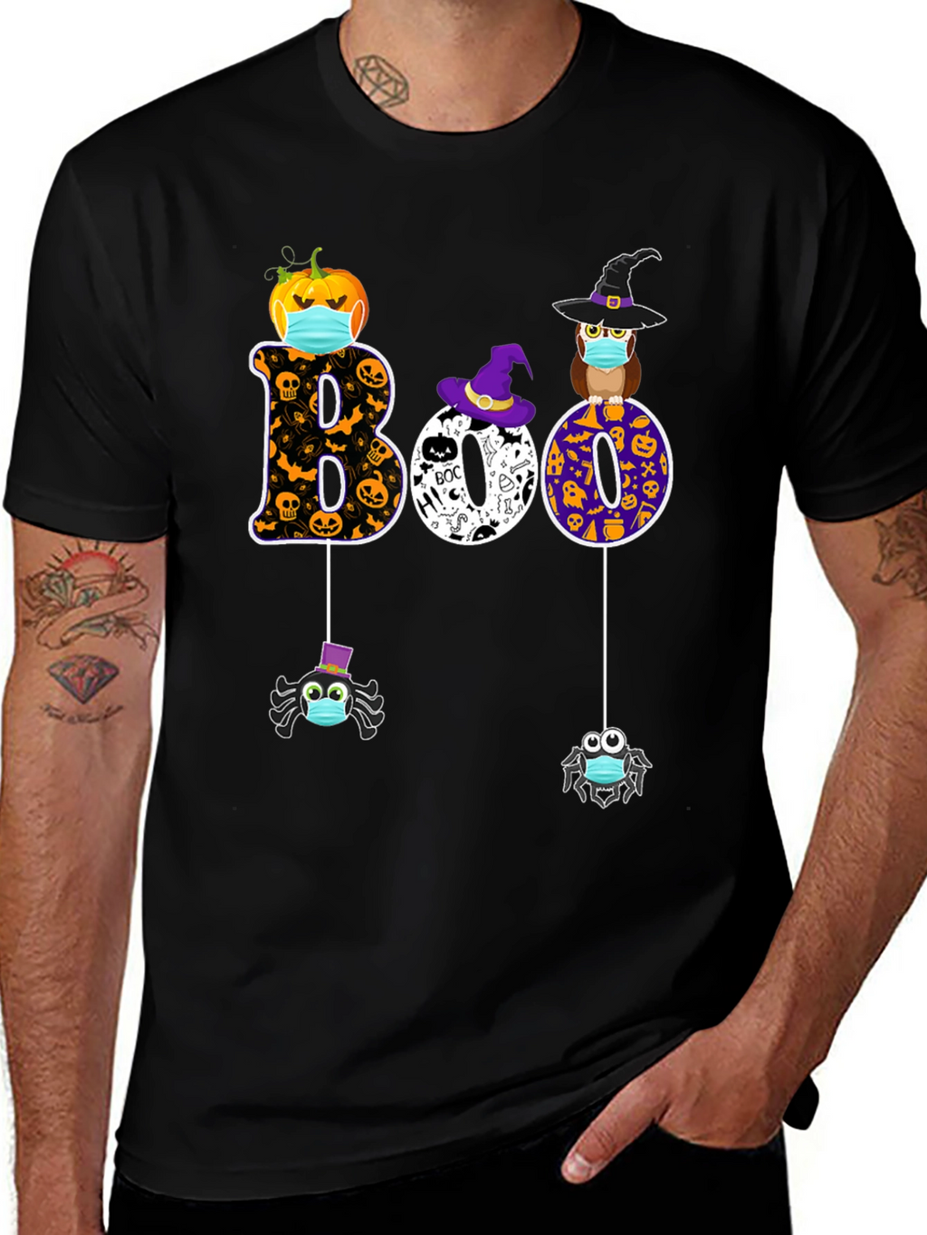 Halloween Boo T-Shirt with Masked Characters
