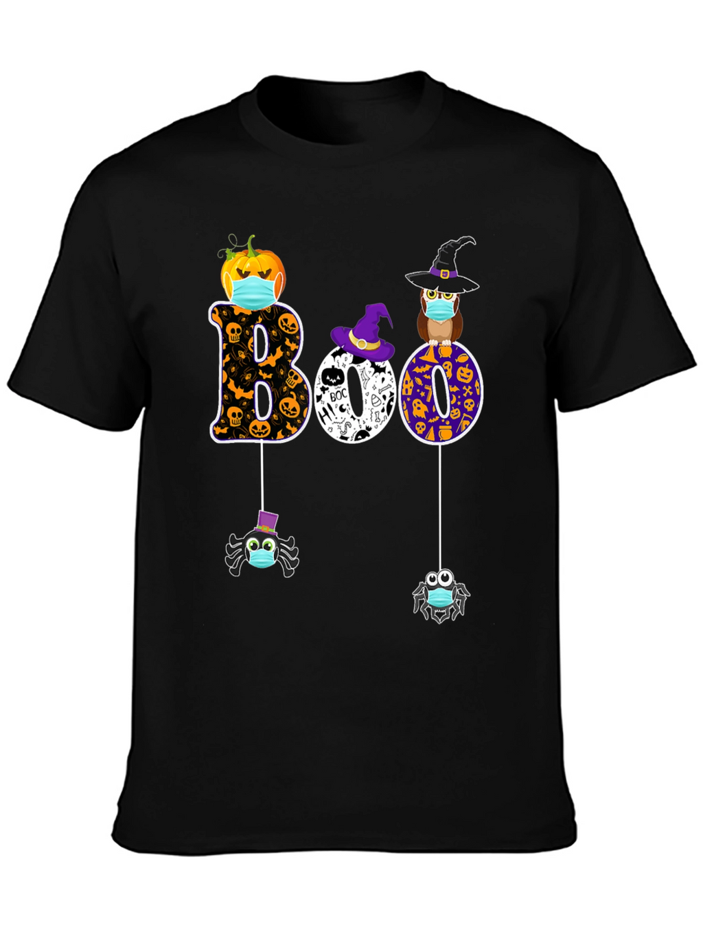 Halloween Boo T-Shirt with Masked Characters