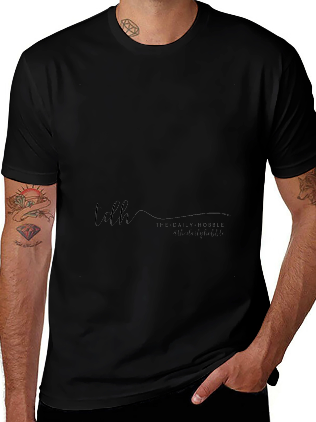 Mens Black Short Sleeve Casual T-Shirt