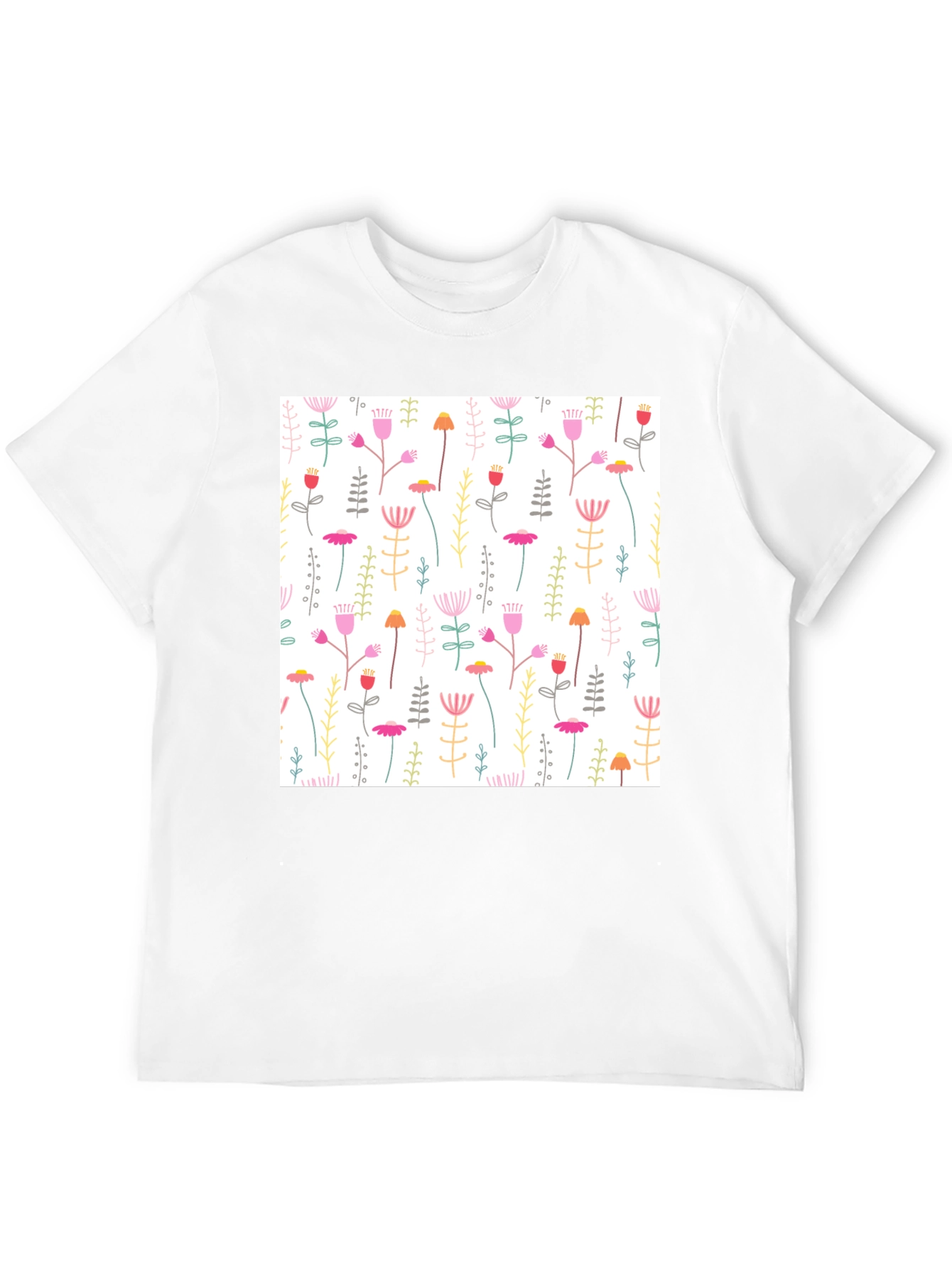Floral Print T-Shirt - Casual Style