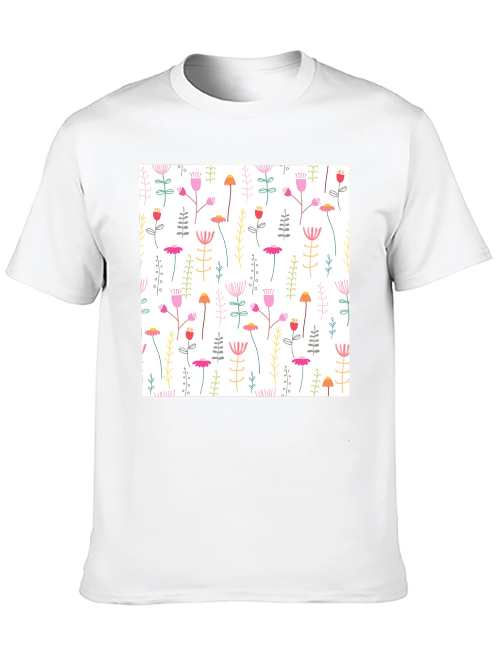 Floral Print T-Shirt - Casual Style
