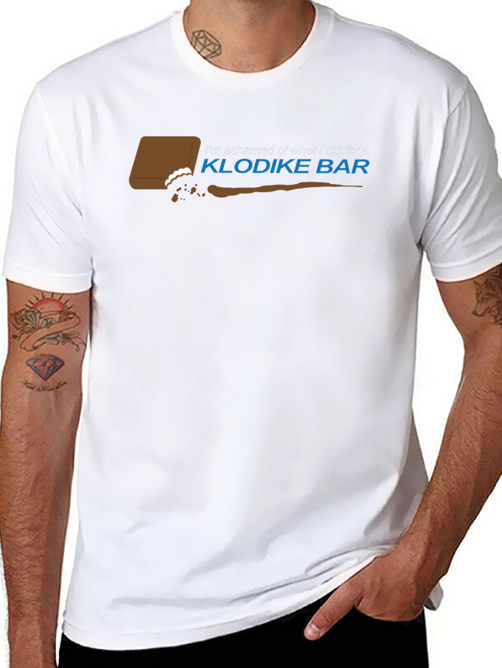 Im Ashamed Klodike Bar Mens T-Shirt