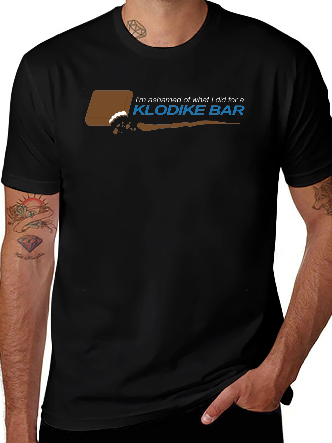 Im Ashamed Klodike Bar Mens T-Shirt