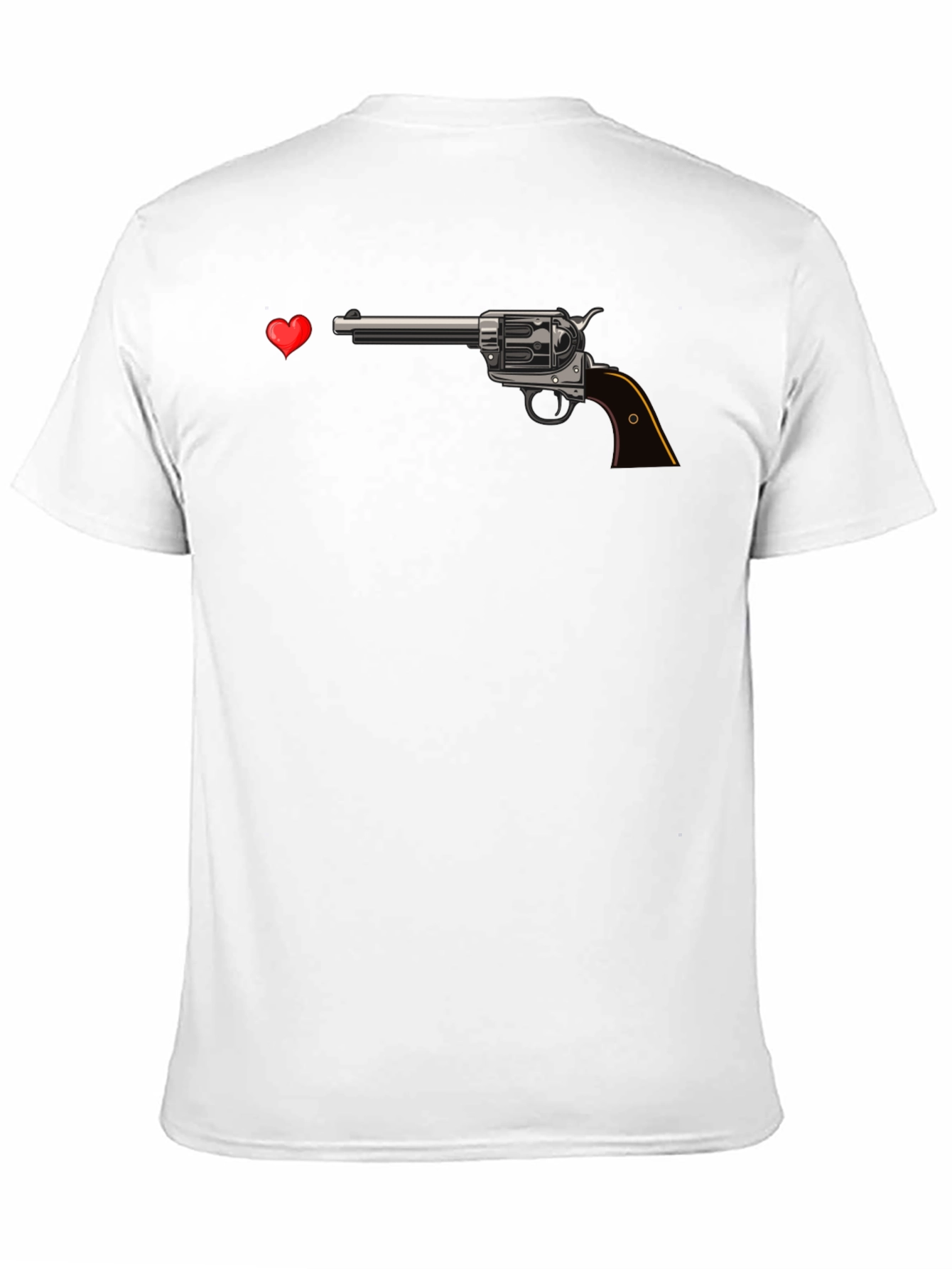 Gun and Heart Graphic Tee - Edgy Design