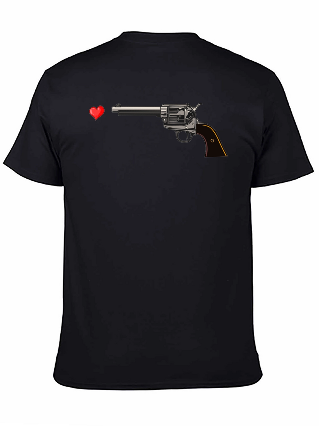Gun and Heart Graphic Tee - Edgy Design