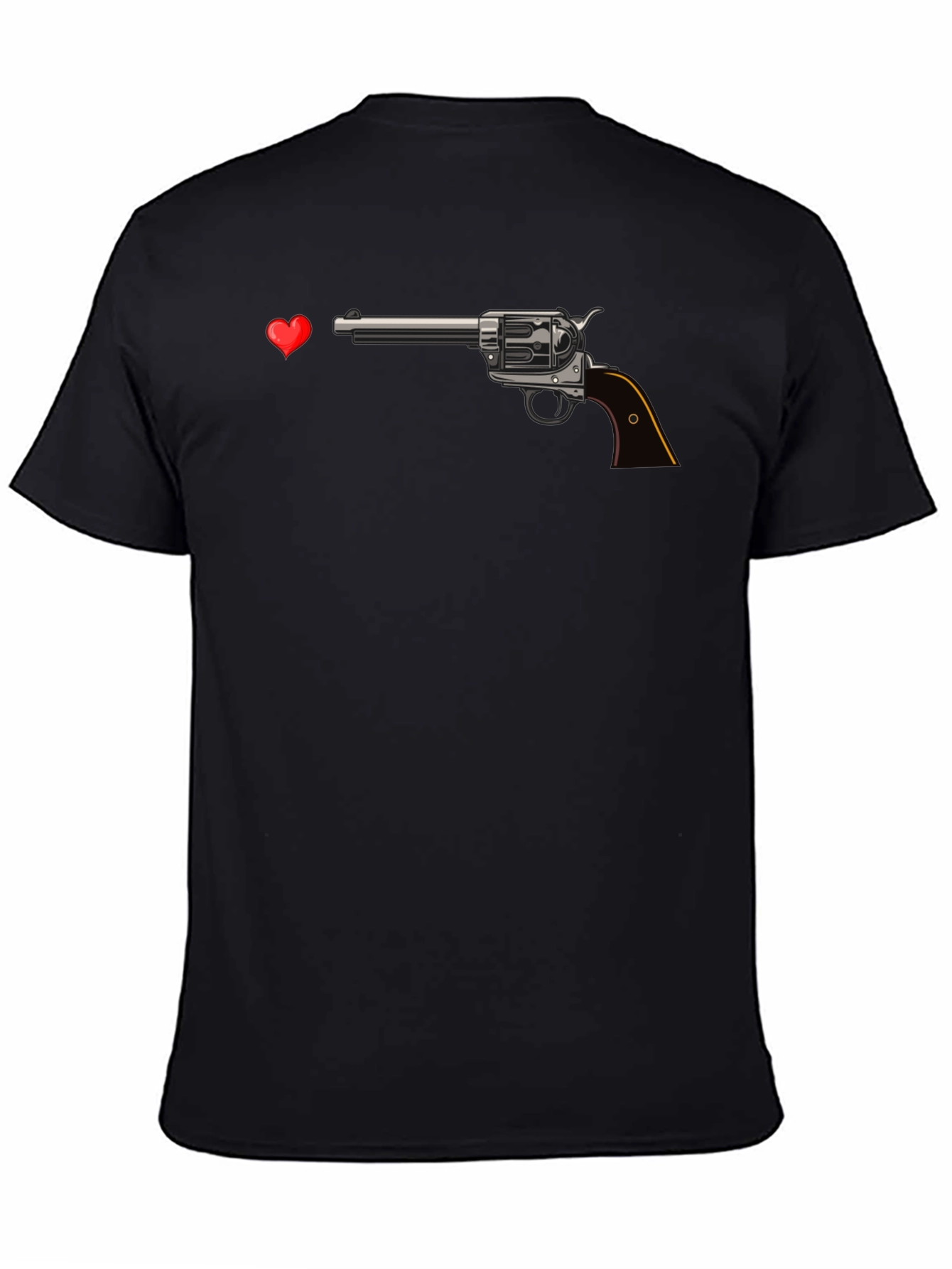 Gun and Heart Graphic Tee - Edgy Design