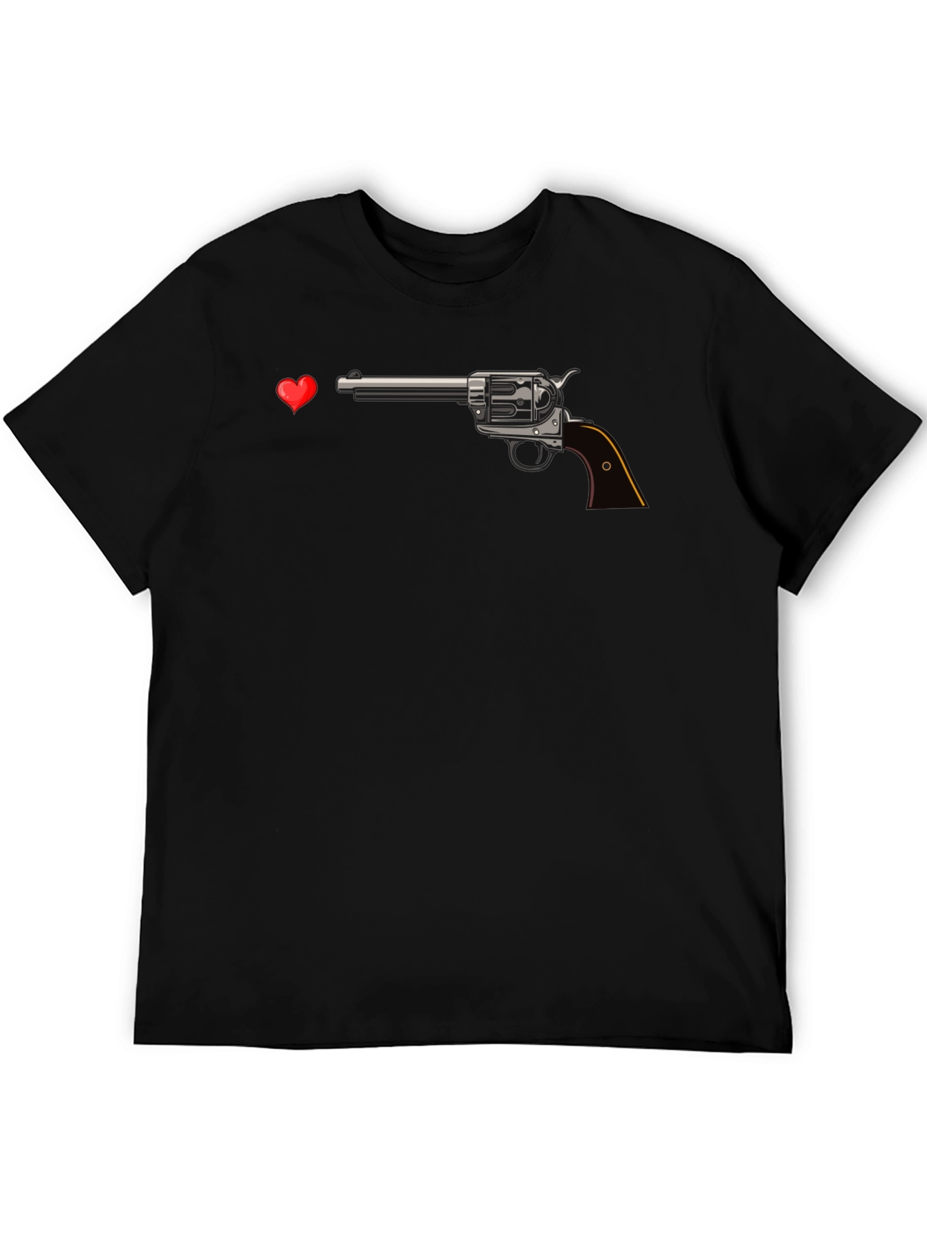 Gun and Heart Graphic Tee - Edgy Design