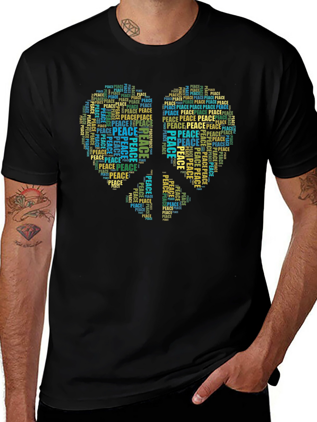 Peace Sign Word Art T-Shirt