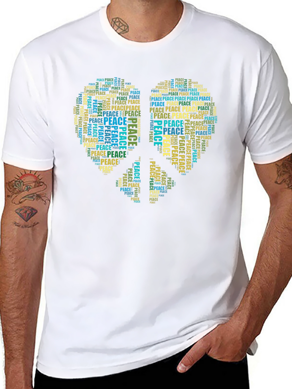 Peace Sign Word Art T-Shirt